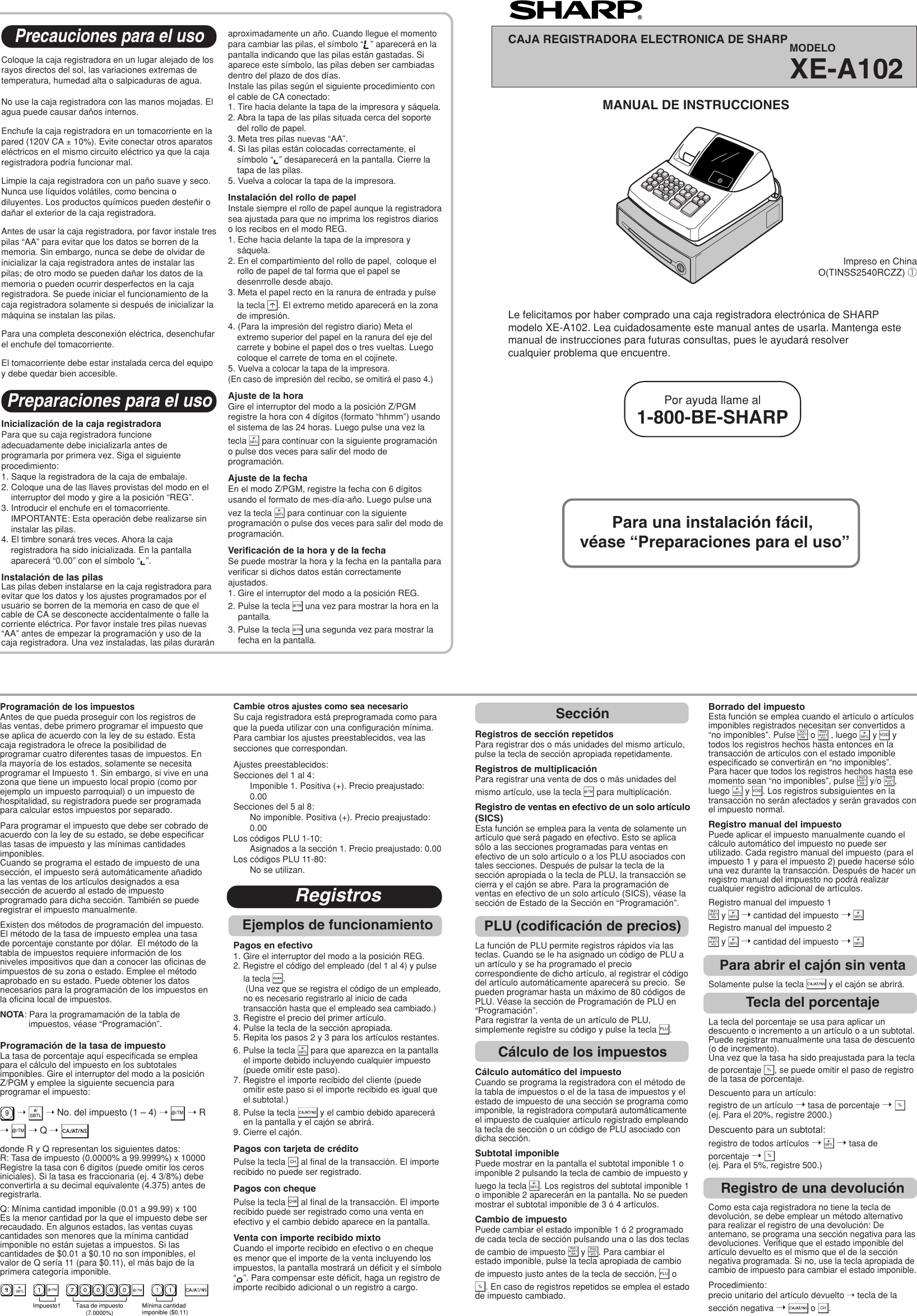 Page 5 of 6 - Sharp Sharp-Xe-A102-Owners-Manual- XE-A102 Operation Manual  Sharp-xe-a102-owners-manual