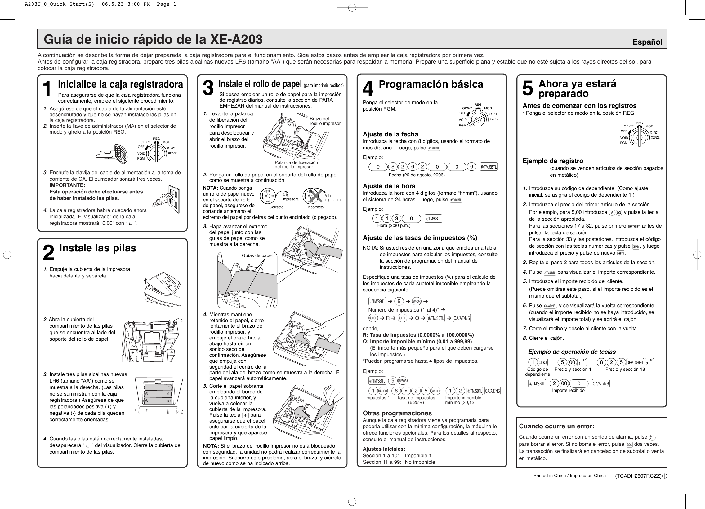 Page 2 of 2 - Sharp Sharp-Xe-A203-Quick-Guide- XE-A203 Quick Start Guide  Sharp-xe-a203-quick-guide