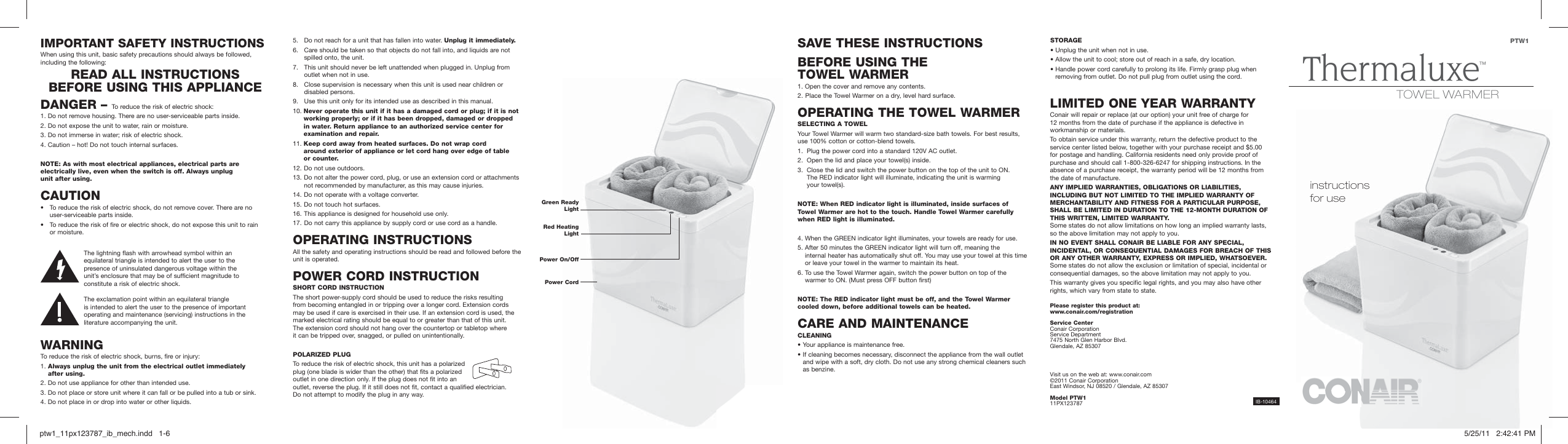 Page 1 of 2 - Sharper Image Ptw1_11px123787_ib_mech  200606