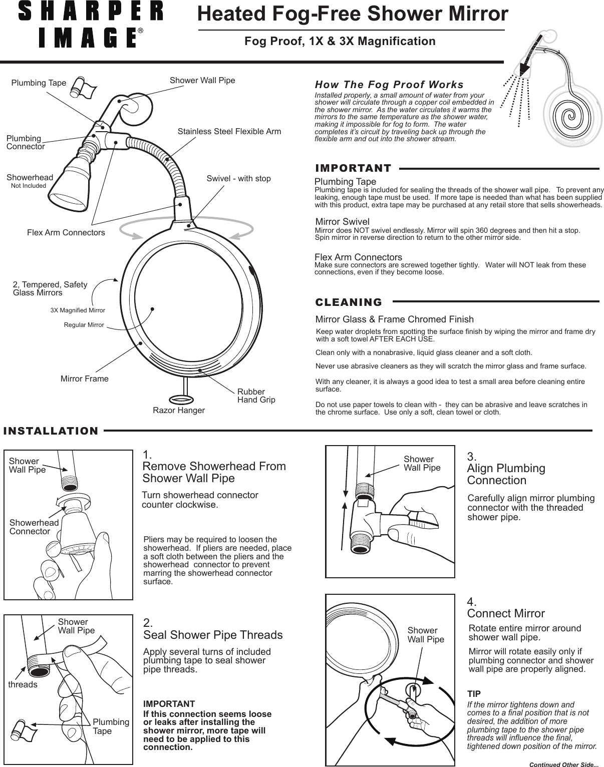 Sharper Image CXL Instruction Sheet A2 201968