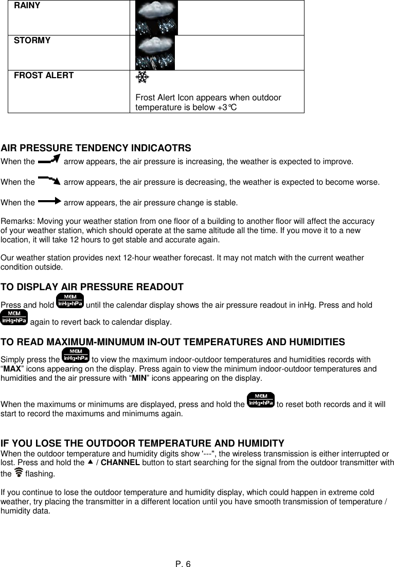 Page 6 of 9 - Sharper Image INSTRUCTION MANUAL OF IW001-WF-JJY  204059