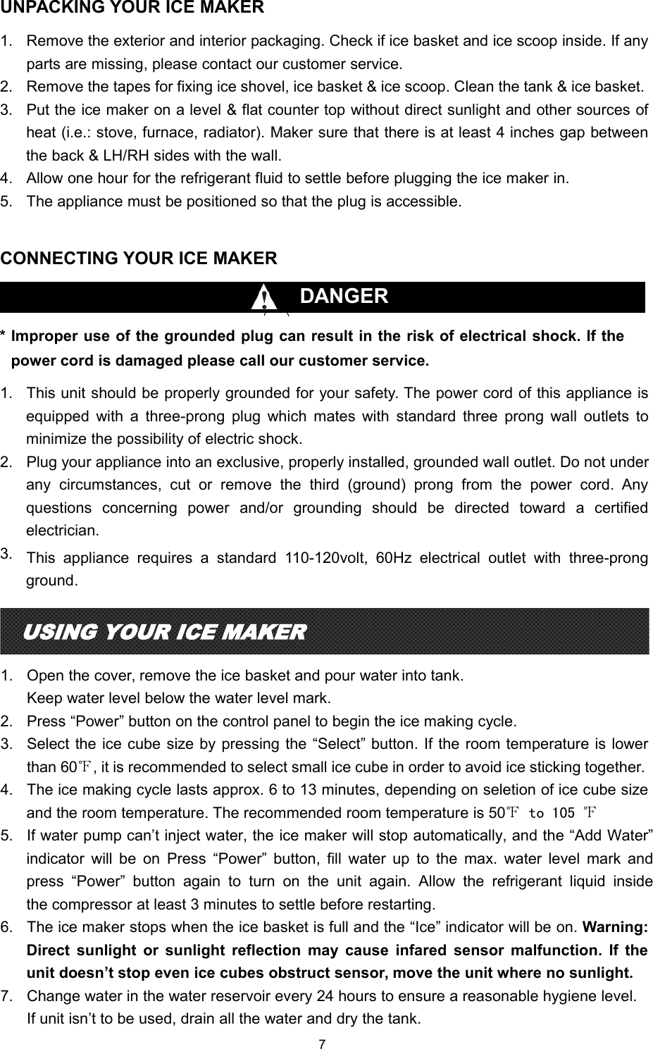 Page 7 of 8 - Sharper Image HZB-12-230V Manual  204943