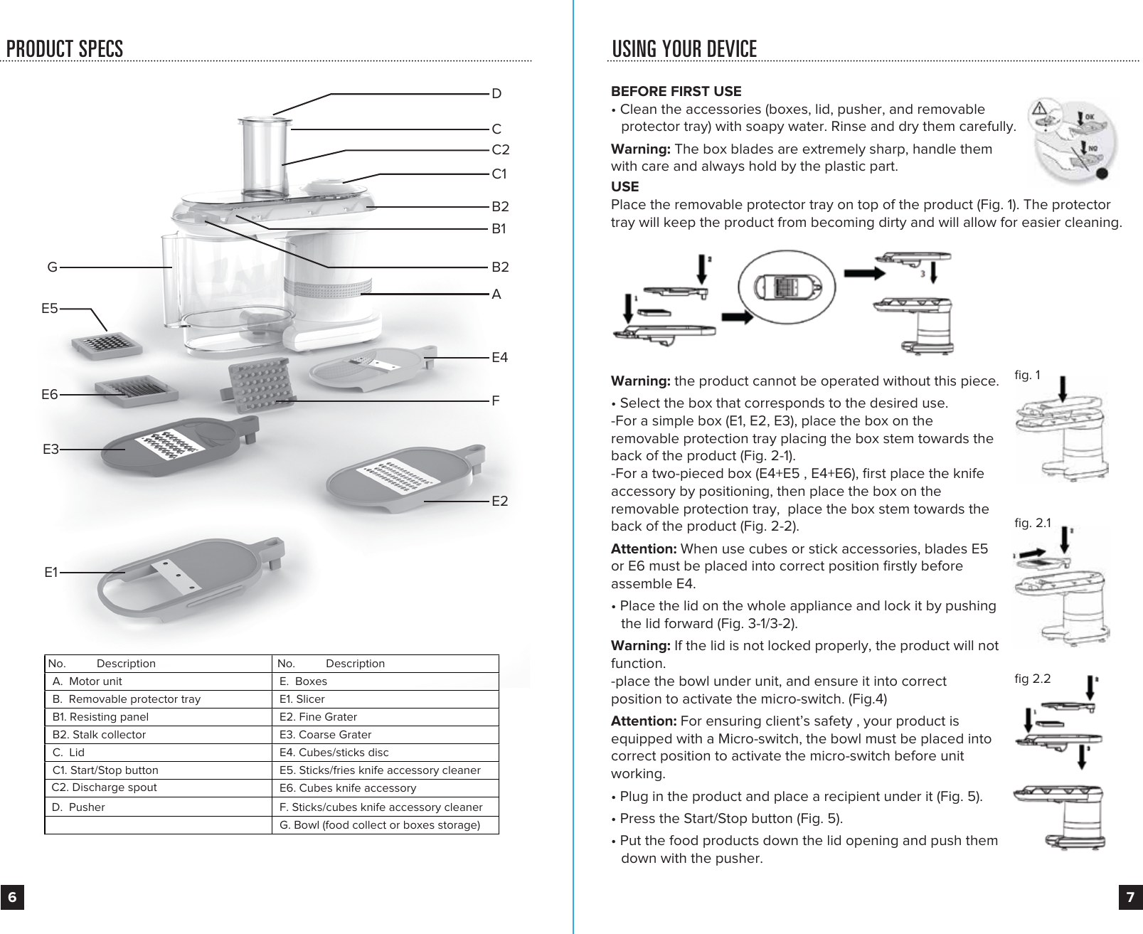 Page 4 of 6 - Sharper Image Mandoline Slicer User Manual  205449