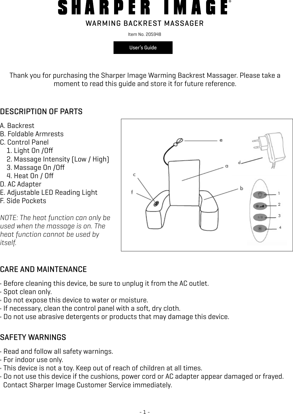 warming backrest massager