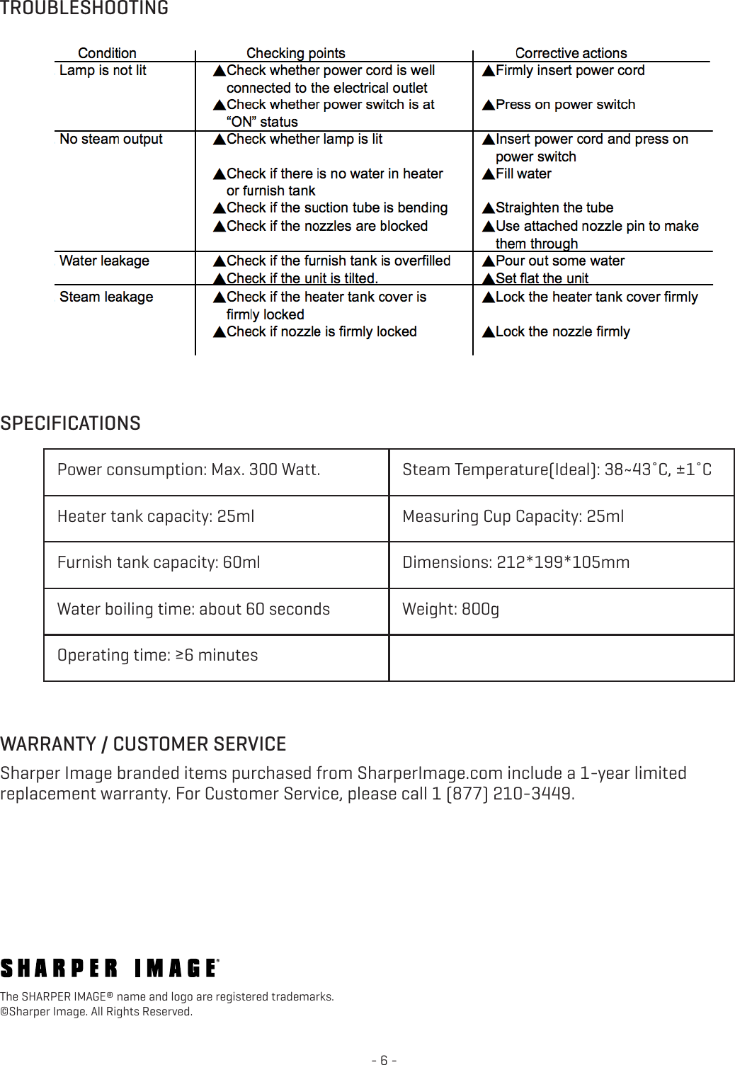 Page 6 of 6 - Sharper Image  206050