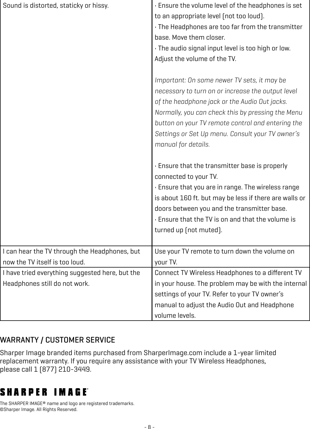 Page 8 of 8 - Sharper Image  206077