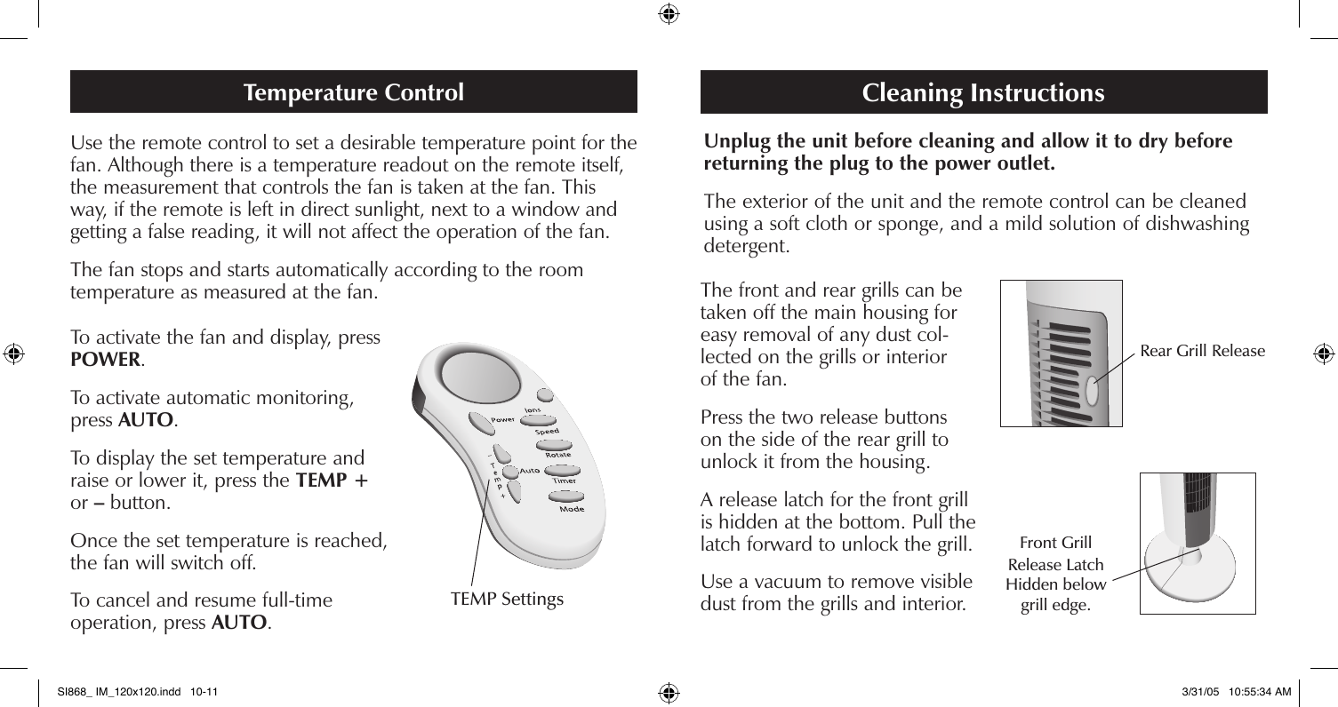 Page 6 of 7 - Sharper-Image Sharper-Image-Si868-Users-Manual- SI868_ IM_120x120  Sharper-image-si868-users-manual