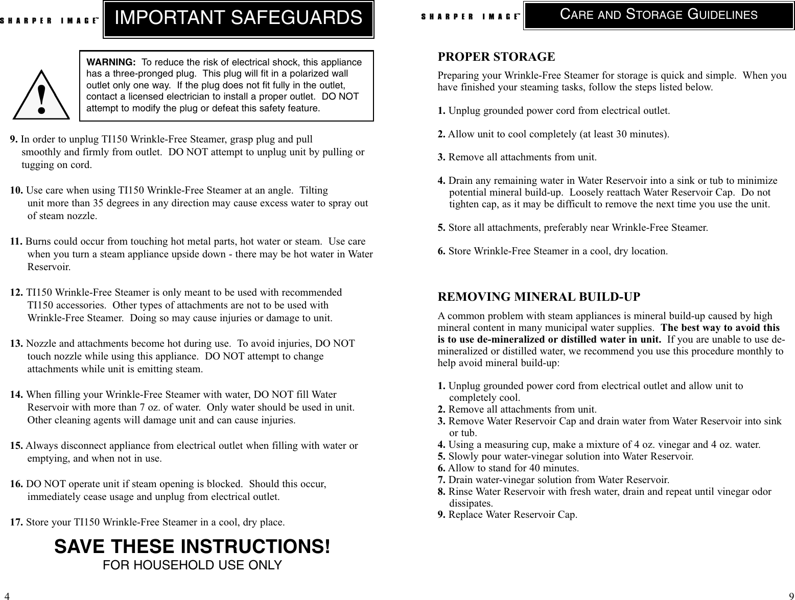 Page 4 of 6 - Sharper-Image Sharper-Image-Ti150-Users-Manual- TI150_IM_V061026x  Sharper-image-ti150-users-manual