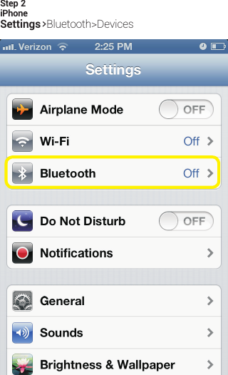 iPhoneSettings&gt;Bluetooth&gt;DevicesStep 2