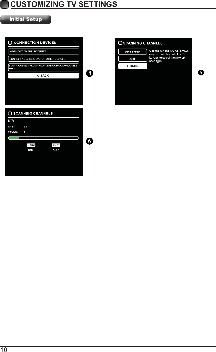 10CUSTOMIZING TV SETTINGSInitial Setup5