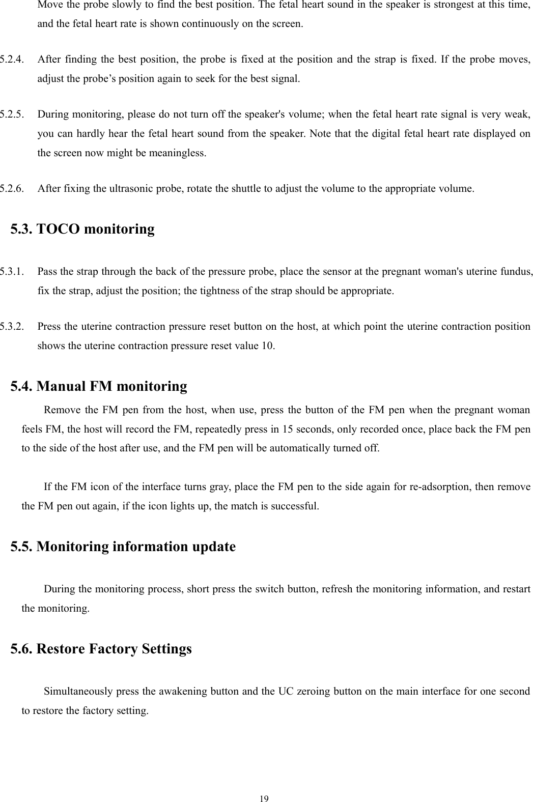 Page 24 of ShenZhen Jumper Medical Equipment JPD300ETX Fetal Monitor User Manual 