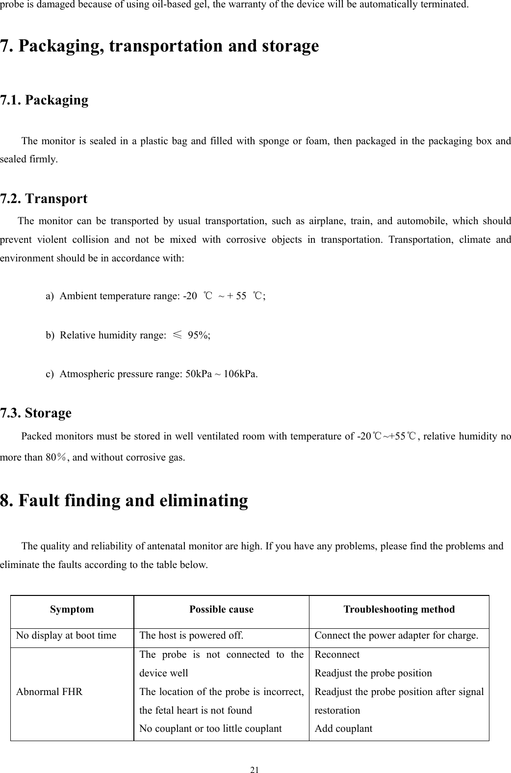 Page 26 of ShenZhen Jumper Medical Equipment JPD300ETX Fetal Monitor User Manual 