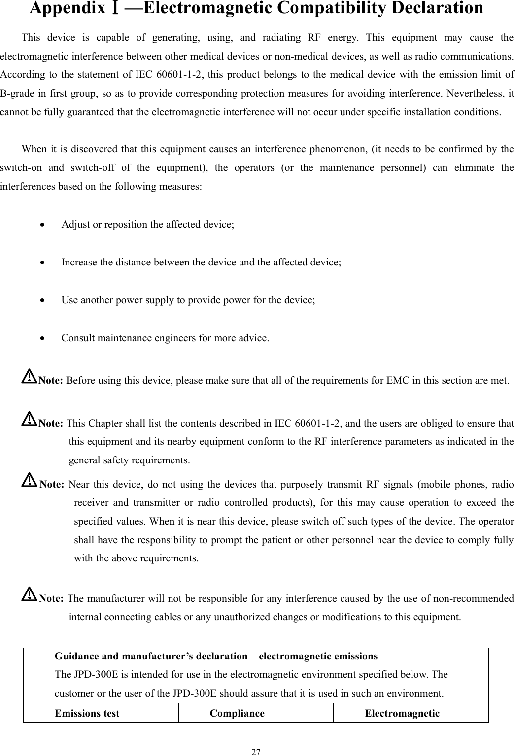 Page 32 of ShenZhen Jumper Medical Equipment JPD300ETX Fetal Monitor User Manual 