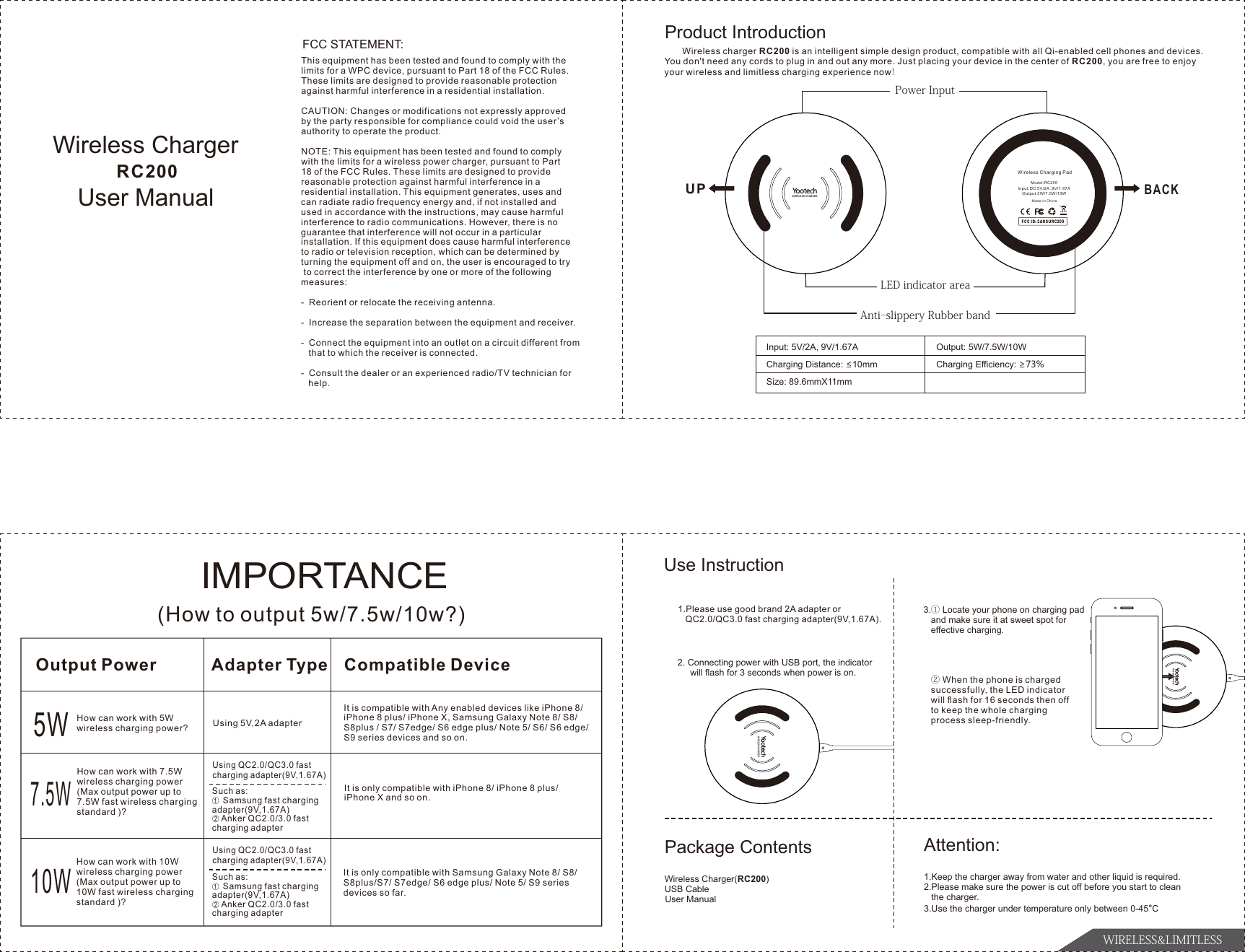 Page 1 of ShenZhen KaiXingHui Technology RC200 Wireless Charger User Manual                      1