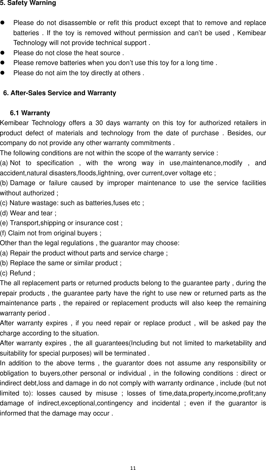 Page 11 of ShenZhen Super Global Electronics ARA-02 AR GAME GUN/ARCHER User Manual x