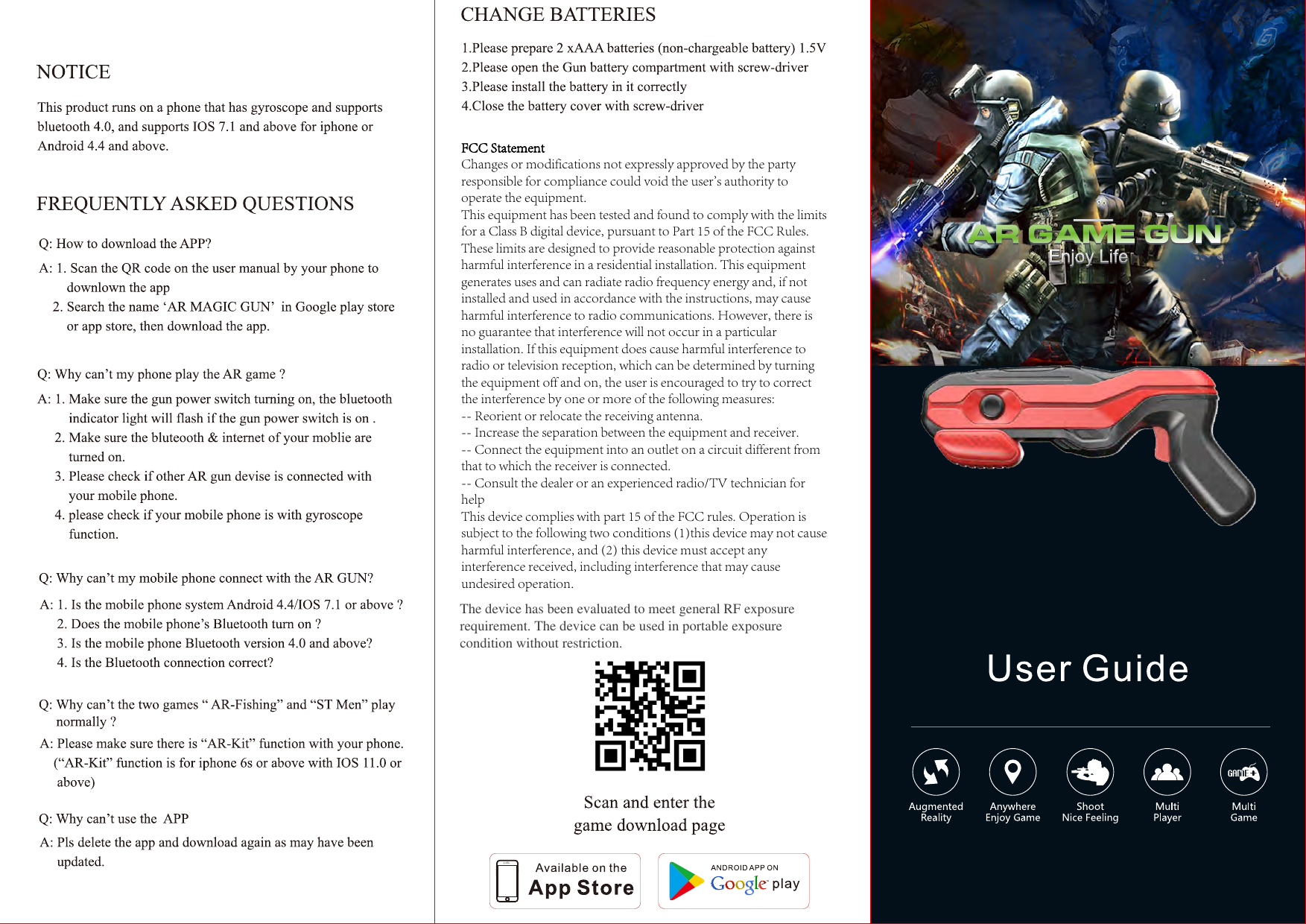 FCC StatementChanges or modifications not expressly approved by the party responsible for compliance could void the user's authority to operate the equipment.This equipment has been tested and found to comply with the limits for a Class B digital device, pursuant to Part 15 of the FCC Rules. These limits are designed to provide reasonable protection against harmful interference in a residential installation. This equipment generates uses and can radiate radio frequency energy and, if not installed and used in accordance with the instructions, may cause harmful interference to radio communications. However, there is no guarantee that interference will not occur in a particular installation. If this equipment does cause harmful interference to radio or television reception, which can be determined by turning the equipment off and on, the user is encouraged to try to correct the interference by one or more of the following measures:-- Reorient or relocate the receiving antenna.-- Increase the separation between the equipment and receiver.-- Connect the equipment into an outlet on a circuit different from that to which the receiver is connected.-- Consult the dealer or an experienced radio/TV technician for helpThis device complies with part 15 of the FCC rules. Operation is subject to the following two conditions (1)this device may not cause harmful interference, and (2) this device must accept any interference received, including interference that may cause undesired operation.The device has been evaluated to meet general RF exposurerequirement. The device can be used in portable exposure condition without restriction.