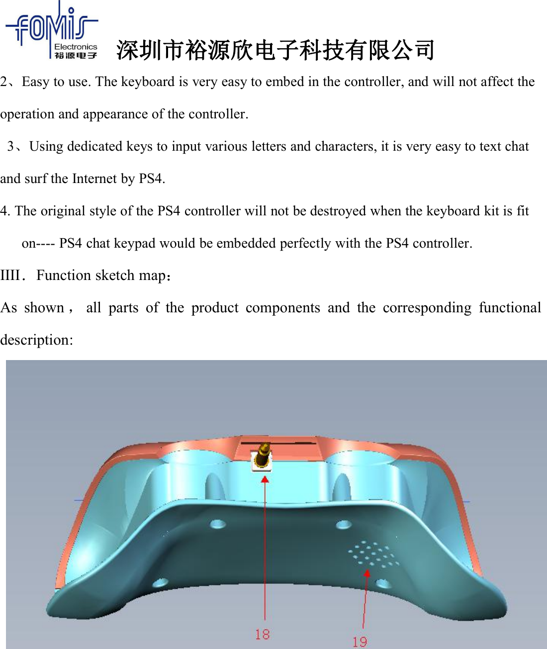 Page 2 of ShenZhen YuYuanXin Electronic Technology TP4-008 PS4 Controller Keyboard User Manual 