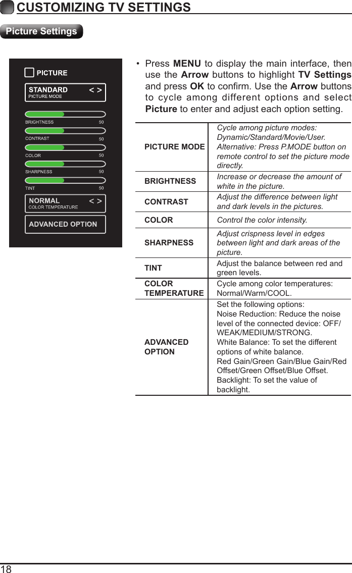 Page 20 of Shenyang Tongfang Multimedia Technology WD50FE220 LED TV User Manual 