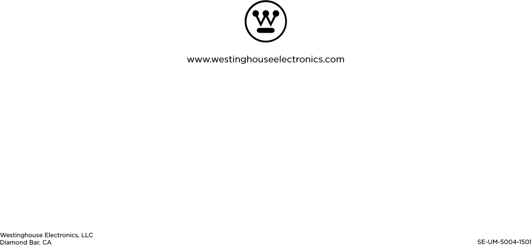 www.westinghouseelectronics.comWestinghouse Electronics, LLCDiamond Bar, CA SE-UM-5004-1501