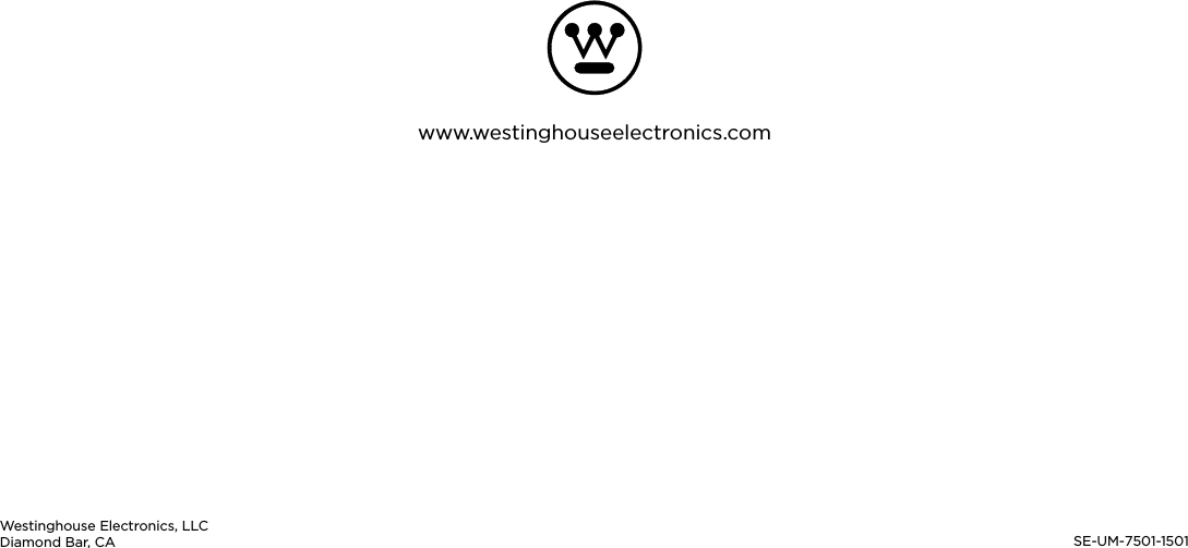 www.westinghouseelectronics.comWestinghouse Electronics, LLCDiamond Bar, CA SE-UM-7501-1501