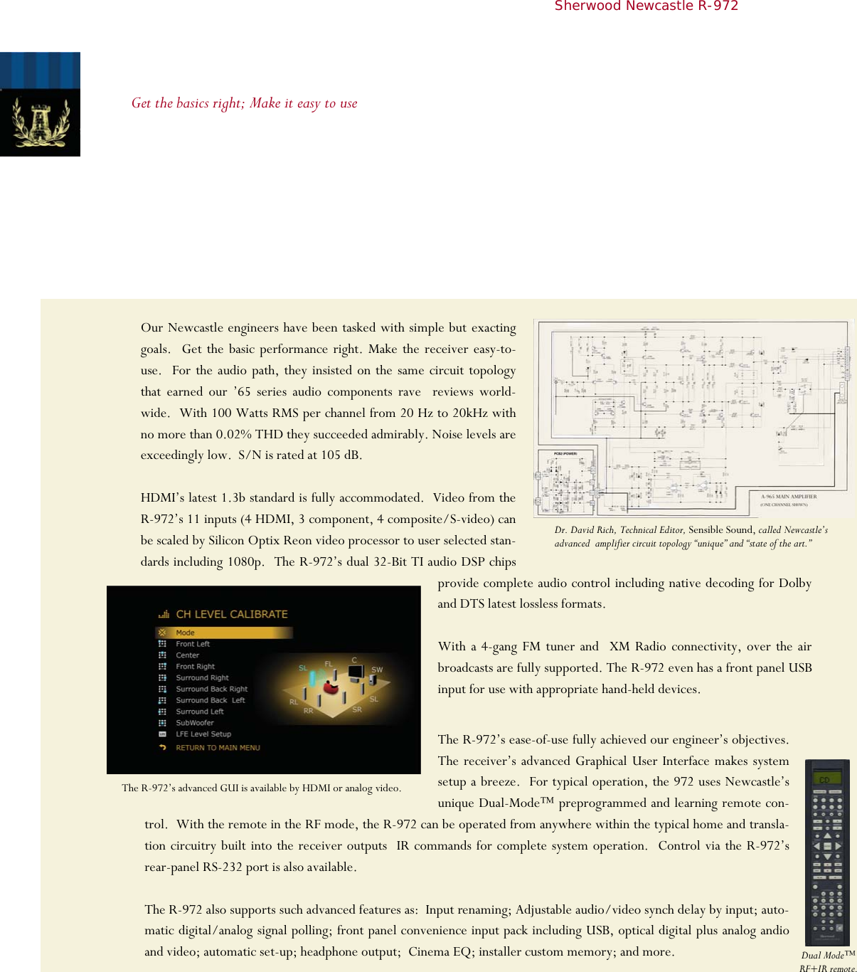 Page 2 of 4 - Sherwood Sherwood-Newcastle-Rs-232-Users-Manual- NC R972 4-page Brochure RGB  Sherwood-newcastle-rs-232-users-manual