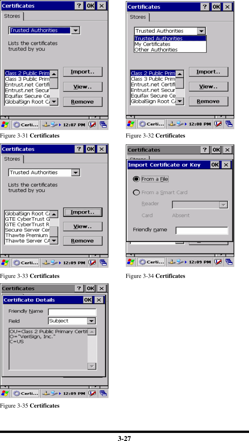  3-27   Figure 3-31 Certificates  Figure 3-32 Certificates   Figure 3-33 Certificates Figure 3-34 Certificates   Figure 3-35 Certificates  