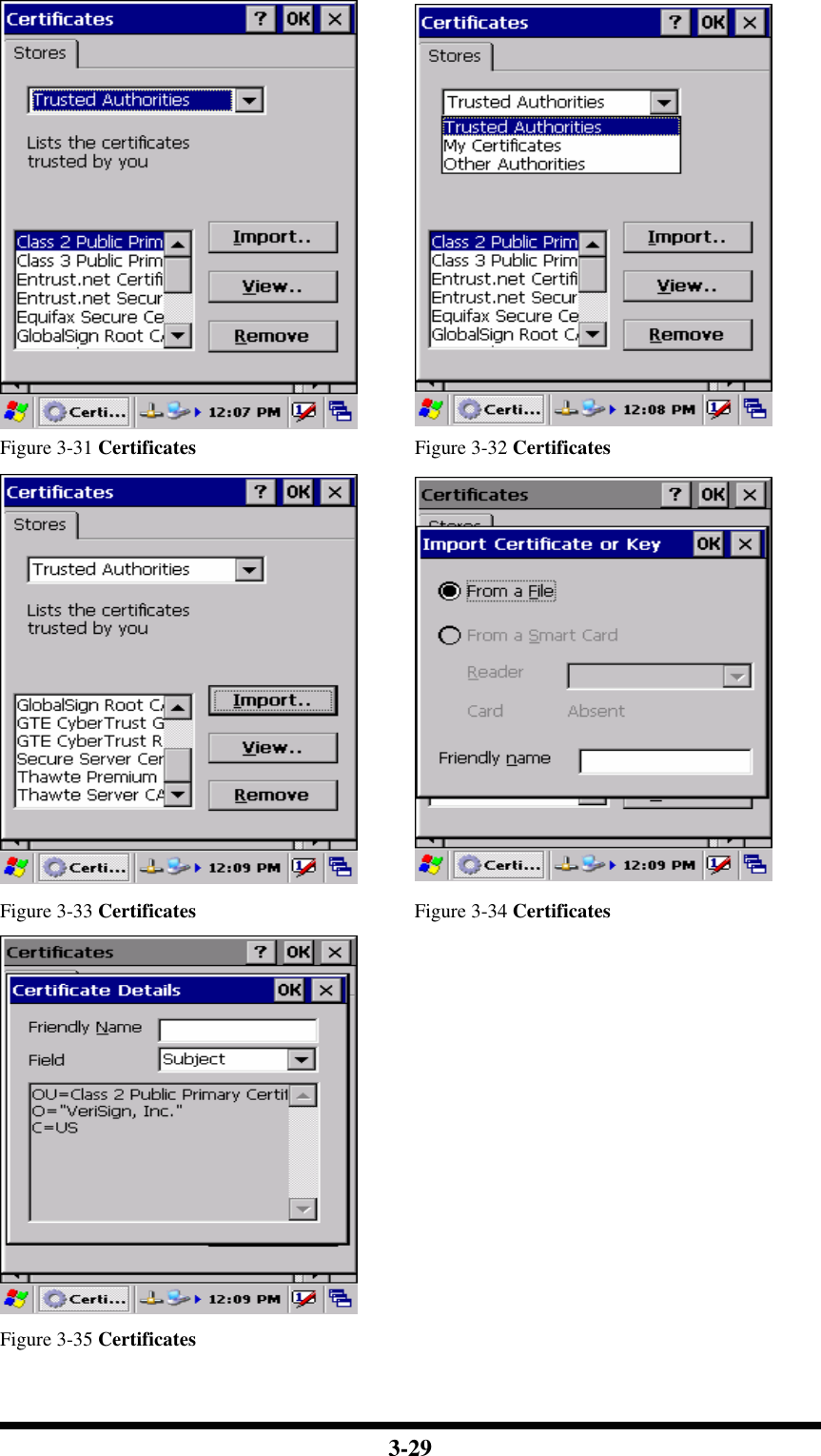  3-29   Figure 3-31 Certificates  Figure 3-32 Certificates   Figure 3-33 Certificates Figure 3-34 Certificates   Figure 3-35 Certificates  