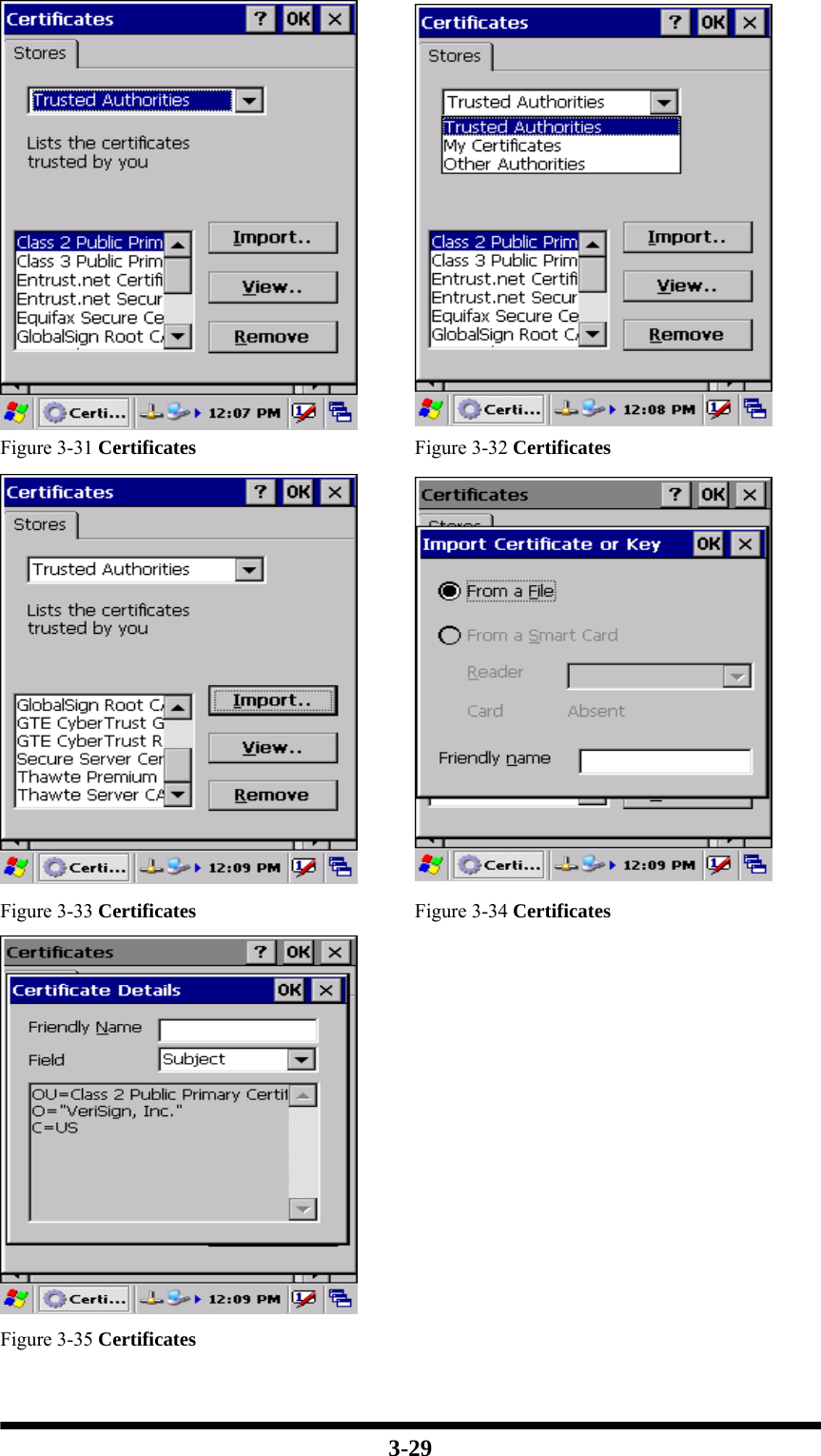  3-29   Figure 3-31 Certificates Figure 3-32 Certificates   Figure 3-33 Certificates Figure 3-34 Certificates   Figure 3-35 Certificates  
