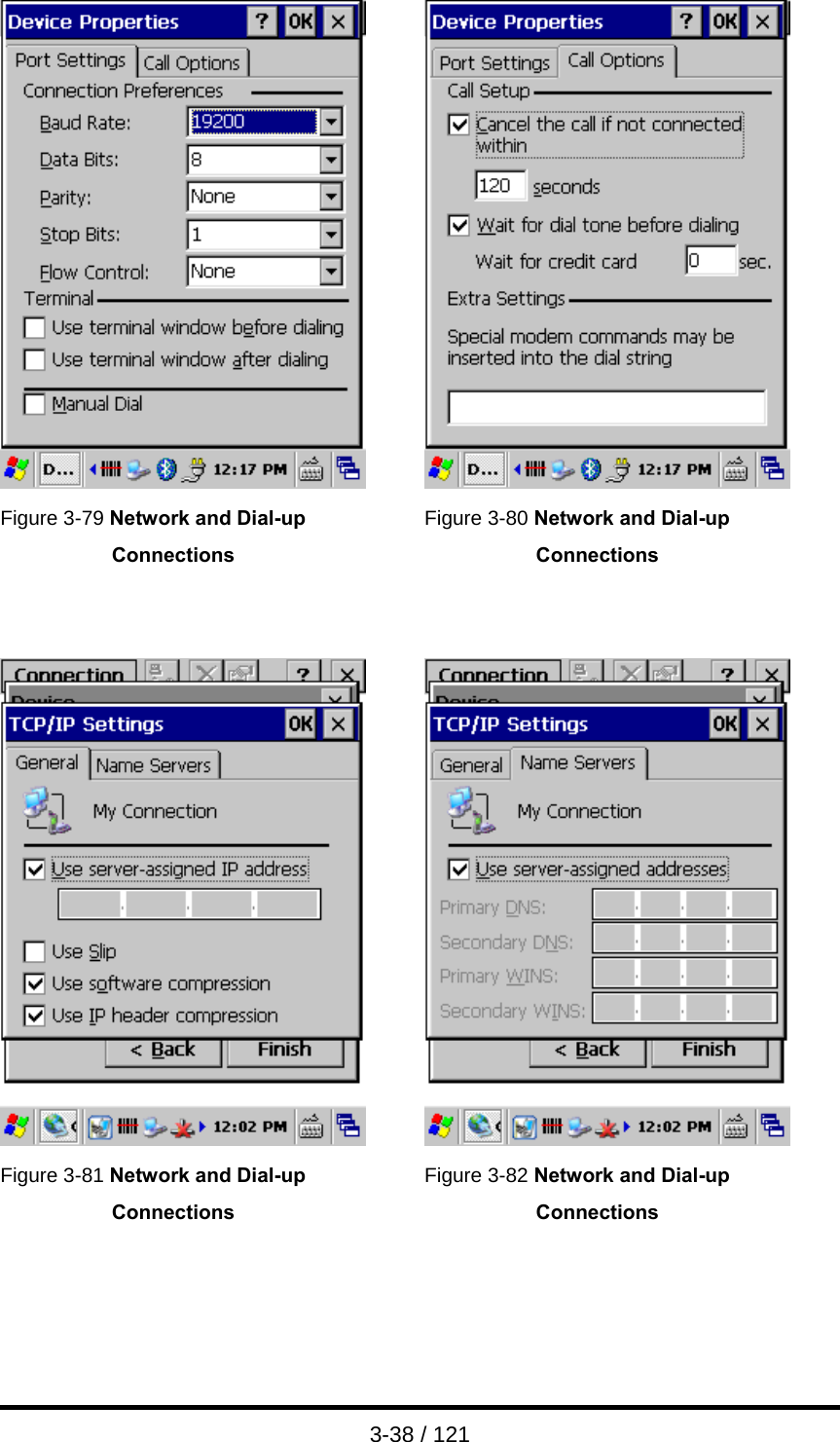  3-38 / 121     Figure 3-79 Network and Dial-up Connections Figure 3-80 Network and Dial-up Connections      Figure 3-81 Network and Dial-up Connections Figure 3-82 Network and Dial-up Connections    