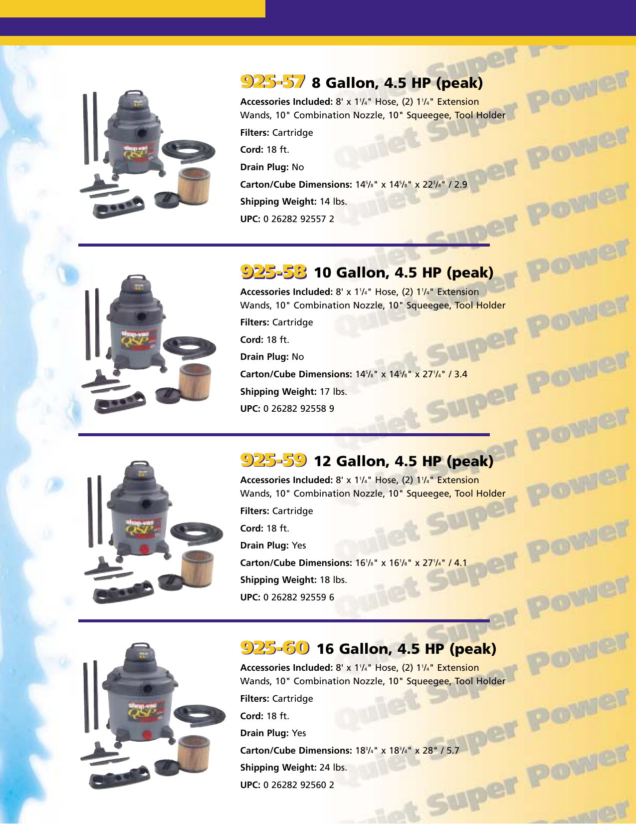 Page 8 of 12 - Shop-Vac Shop-Vac-Wet-Dry-Vacs-Qsp-Series-Users-Manual- Shop-Vac-QSP  Shop-vac-wet-dry-vacs-qsp-series-users-manual