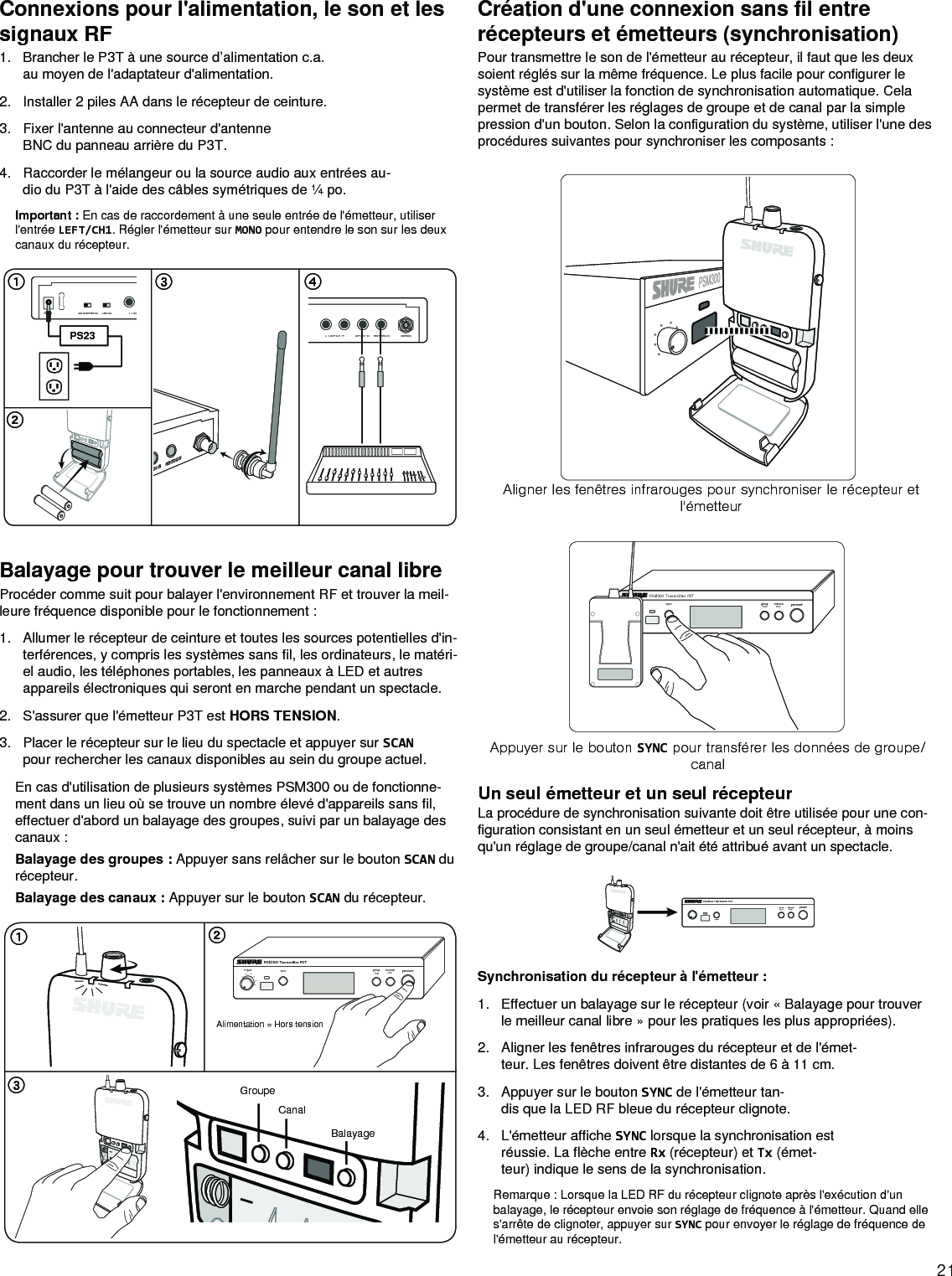 Page 21 of Shure orporated P3TT Non-Broadcast Base Station Transmitter User Manual Exhibit D Users Manual per 2 1033 c3