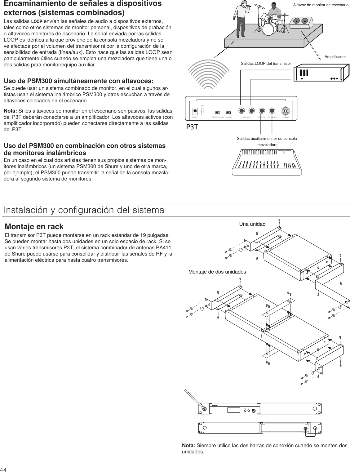 Page 44 of Shure orporated P3TT Non-Broadcast Base Station Transmitter User Manual Exhibit D Users Manual per 2 1033 c3