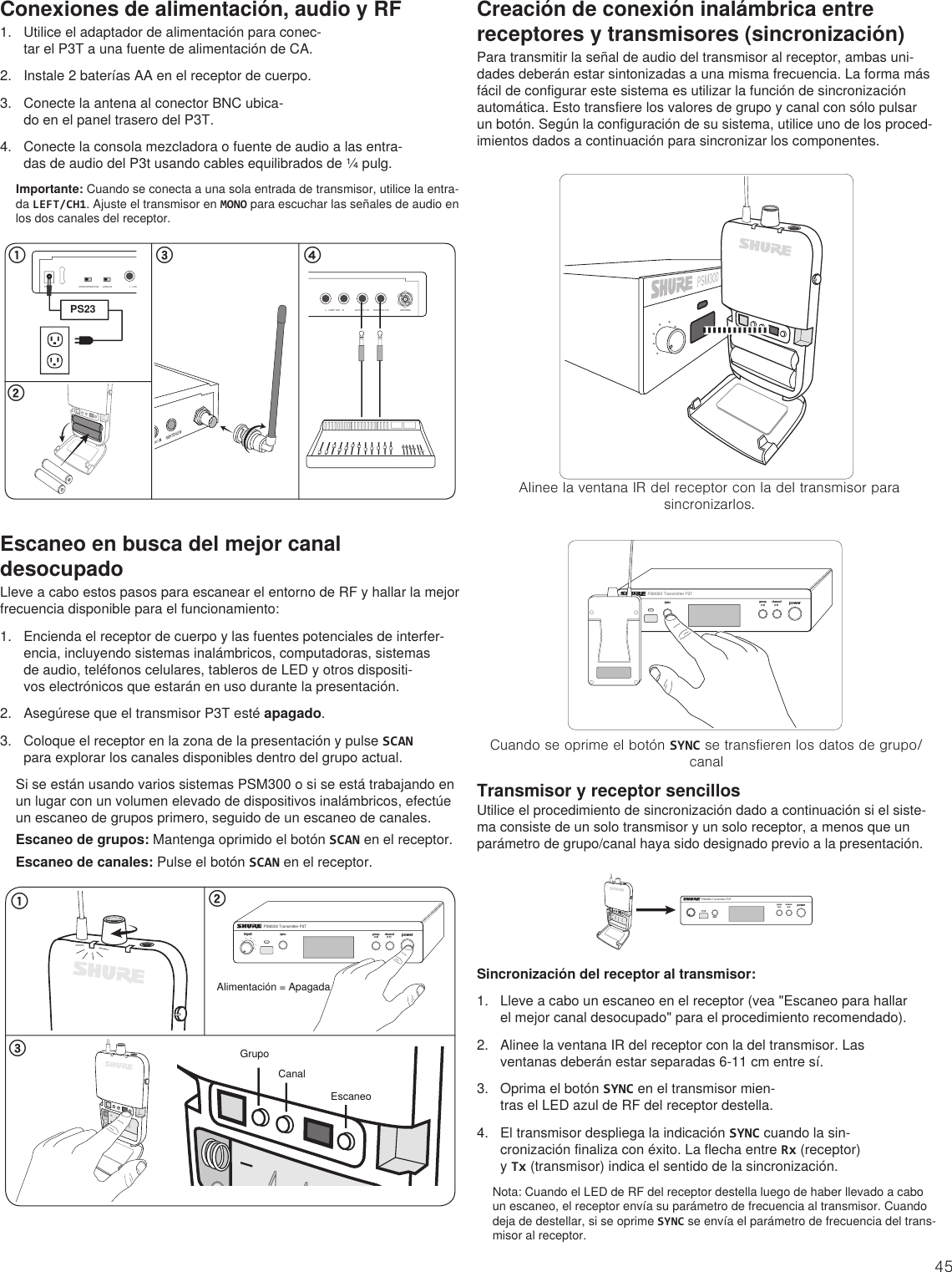 Page 45 of Shure orporated P3TT Non-Broadcast Base Station Transmitter User Manual Exhibit D Users Manual per 2 1033 c3