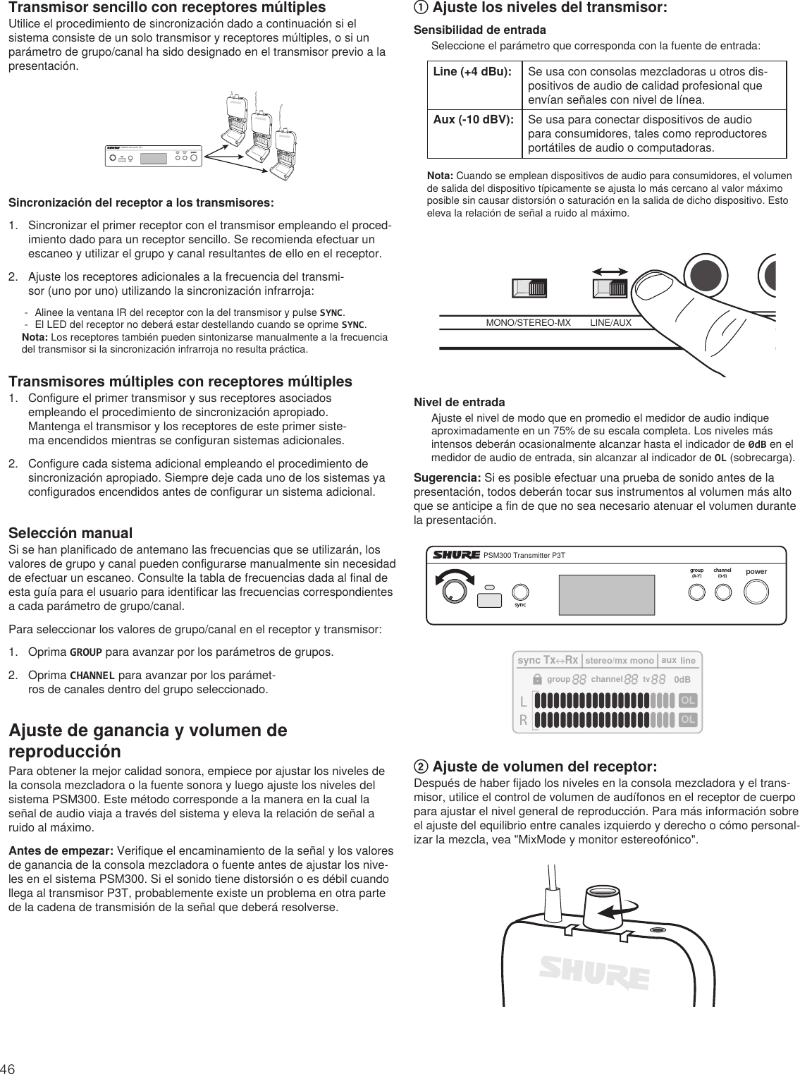 Page 46 of Shure orporated P3TT Non-Broadcast Base Station Transmitter User Manual Exhibit D Users Manual per 2 1033 c3