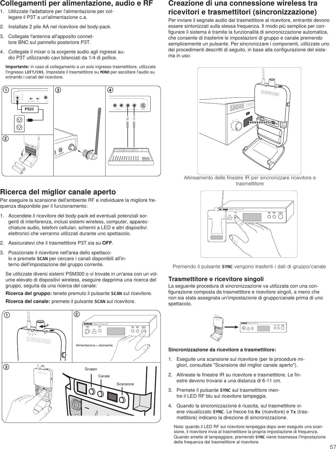 Page 57 of Shure orporated P3TT Non-Broadcast Base Station Transmitter User Manual Exhibit D Users Manual per 2 1033 c3