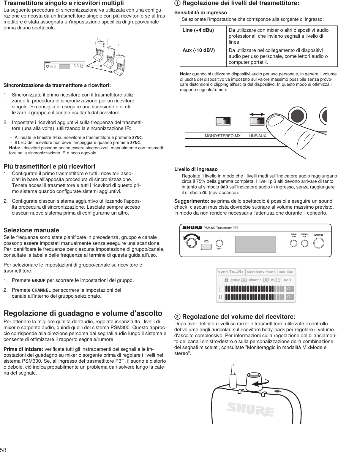 Page 58 of Shure orporated P3TT Non-Broadcast Base Station Transmitter User Manual Exhibit D Users Manual per 2 1033 c3