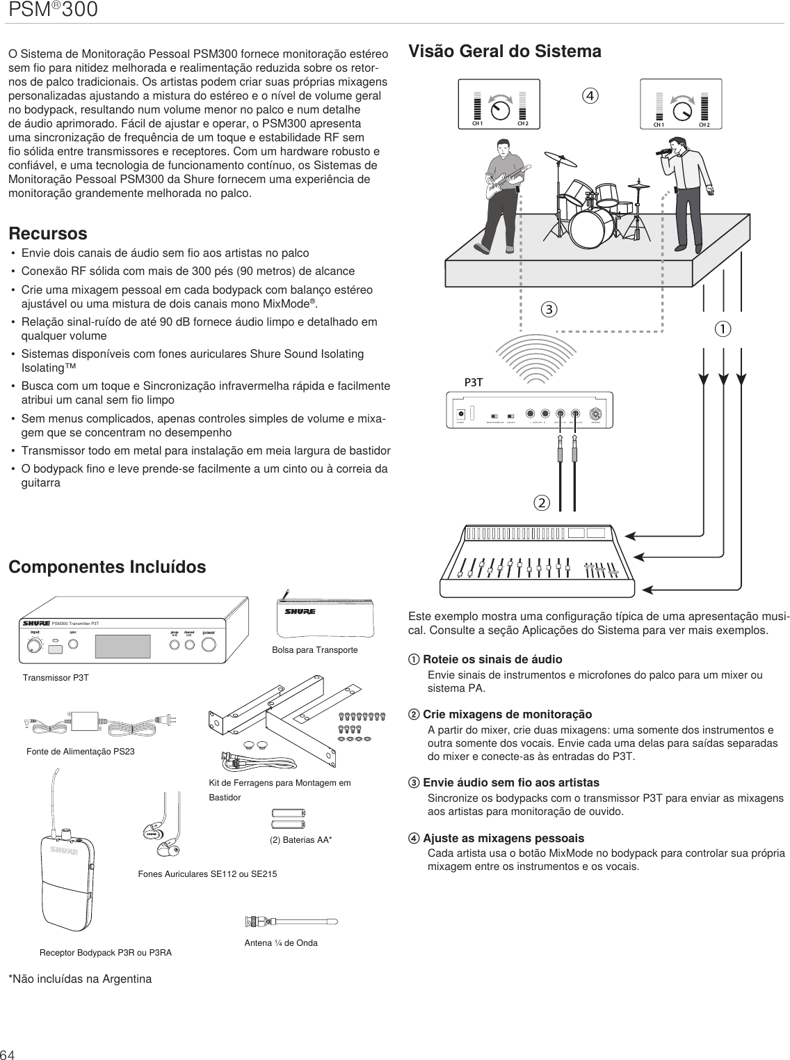 Page 64 of Shure orporated P3TT Non-Broadcast Base Station Transmitter User Manual Exhibit D Users Manual per 2 1033 c3