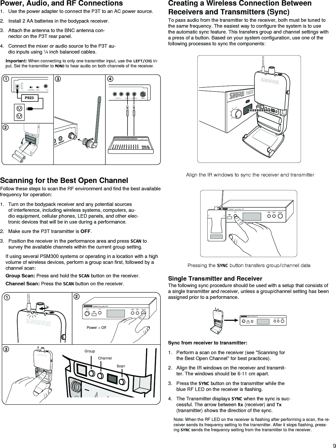 Page 9 of Shure orporated P3TT Non-Broadcast Base Station Transmitter User Manual Exhibit D Users Manual per 2 1033 c3