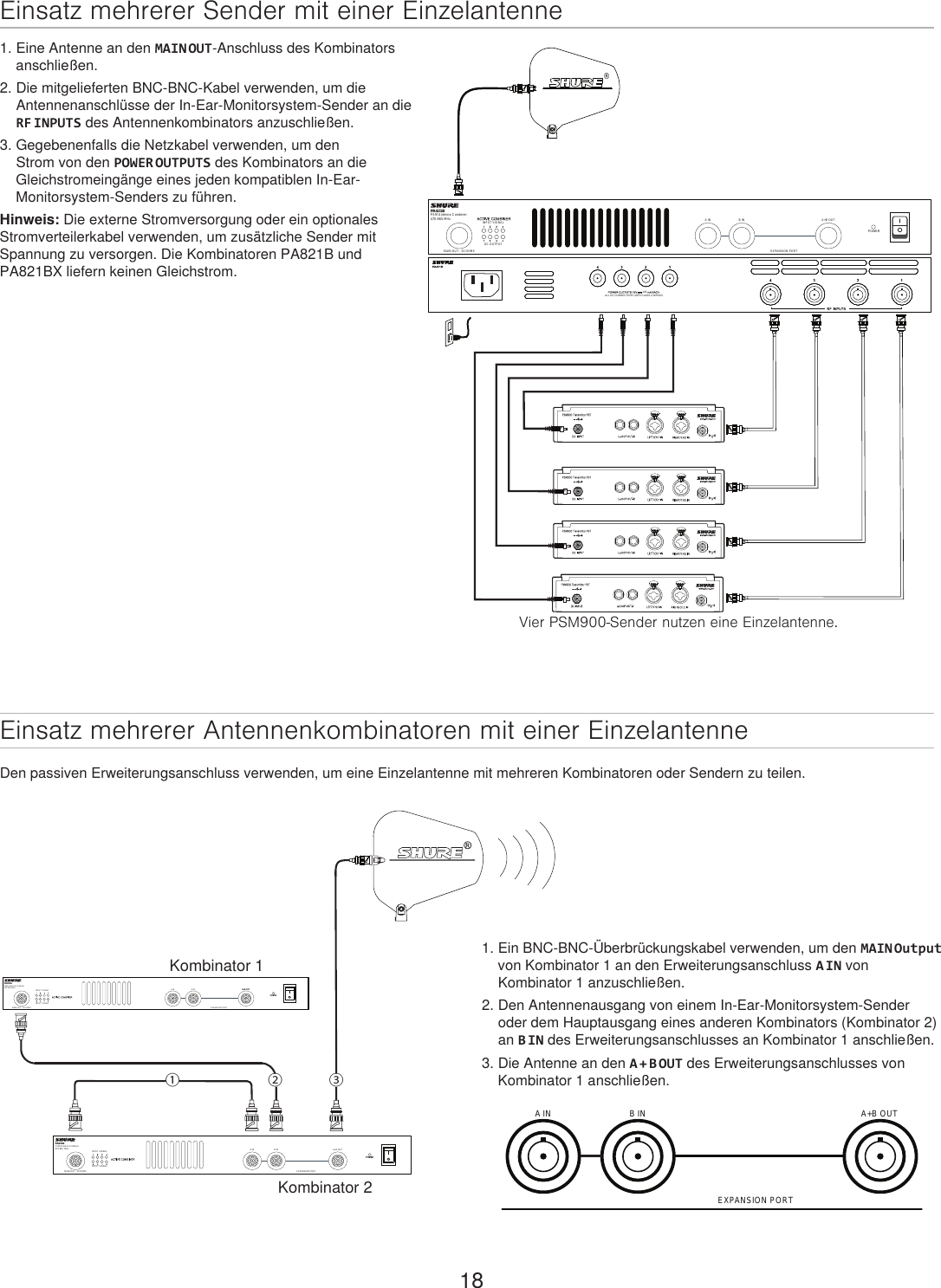 Page 18 of Shure orporated PA421B 4-Input Antenna Combiner User Manual Exhibit D Users Manual per 2 1033 c3