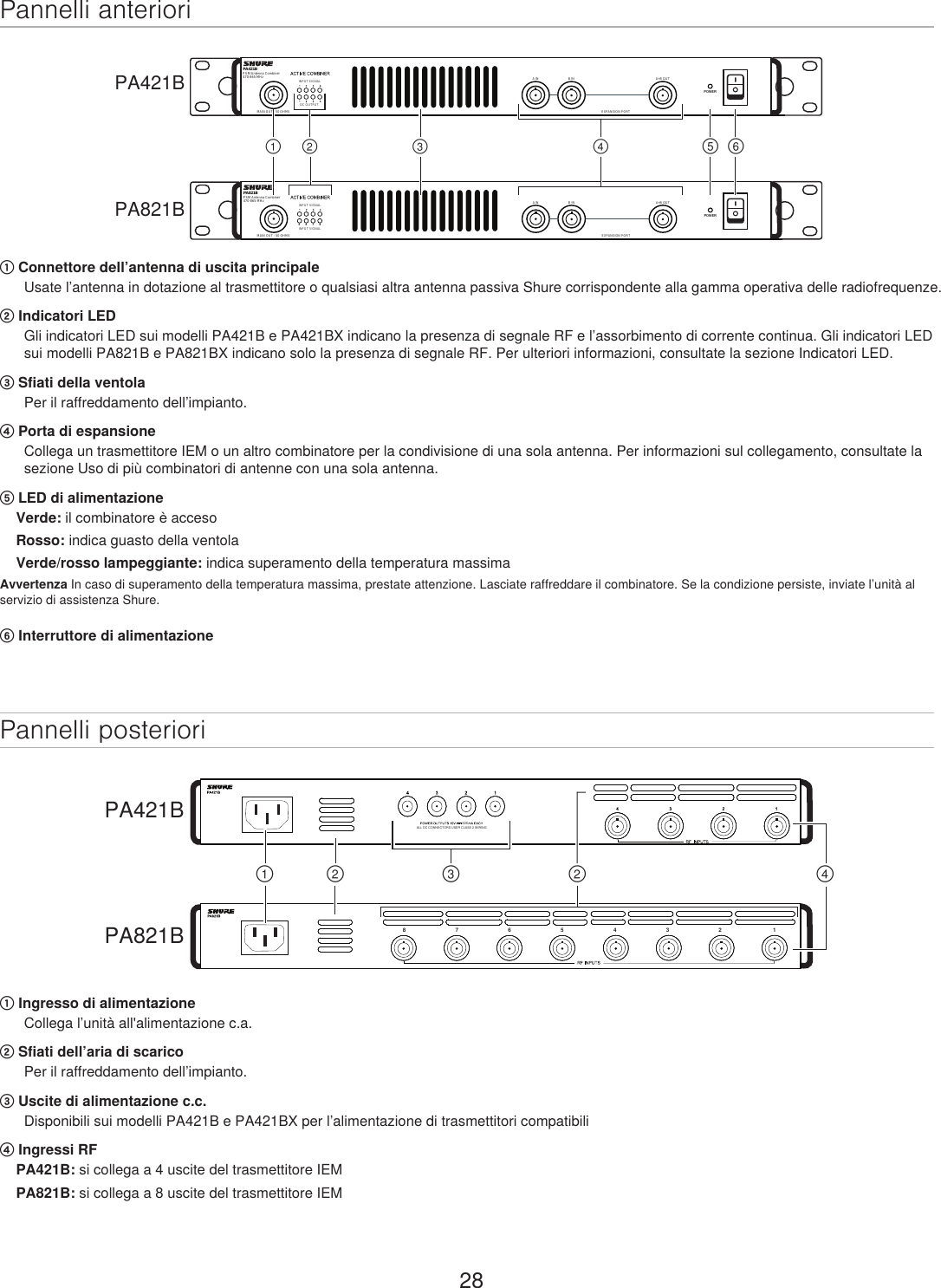 Page 28 of Shure orporated PA421B 4-Input Antenna Combiner User Manual Exhibit D Users Manual per 2 1033 c3