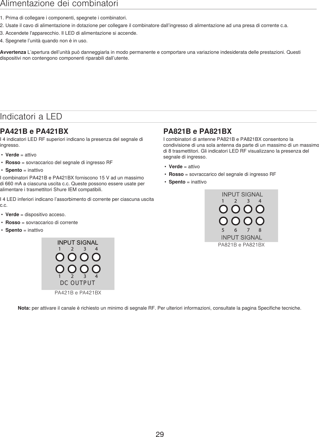 Page 29 of Shure orporated PA421B 4-Input Antenna Combiner User Manual Exhibit D Users Manual per 2 1033 c3