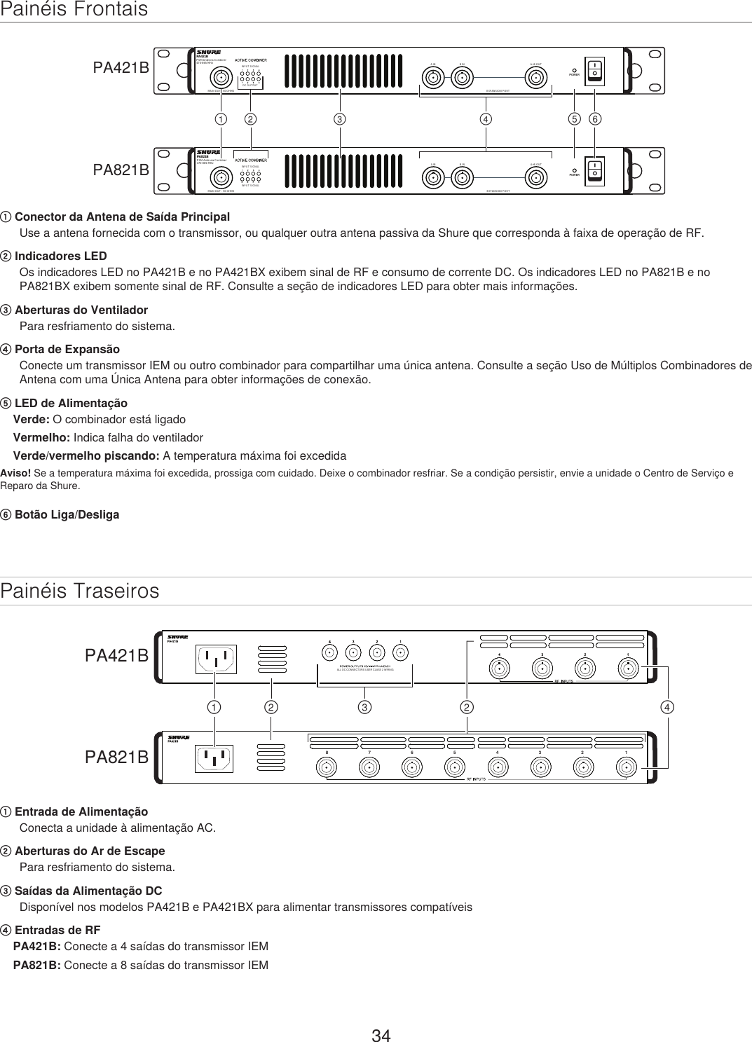 Page 34 of Shure orporated PA421B 4-Input Antenna Combiner User Manual Exhibit D Users Manual per 2 1033 c3