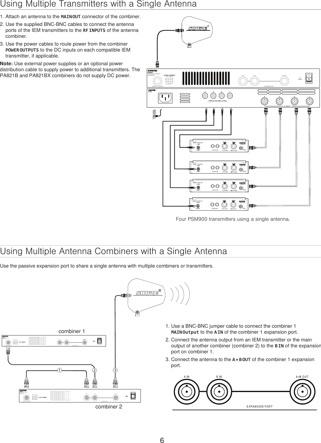 Page 6 of Shure orporated PA421B 4-Input Antenna Combiner User Manual Exhibit D Users Manual per 2 1033 c3