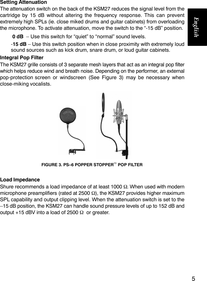 Page 6 of 10 - Shure Shure-Cardioid-Condenser-Microphone-Ksm27-Users-Manual- Ksm27  Shure-cardioid-condenser-microphone-ksm27-users-manual