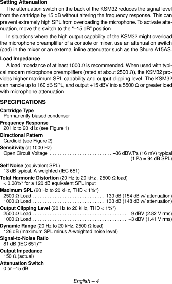 Page 6 of 8 - Shure Shure-Ksm32-Users-Manual- 27a3044  Shure-ksm32-users-manual