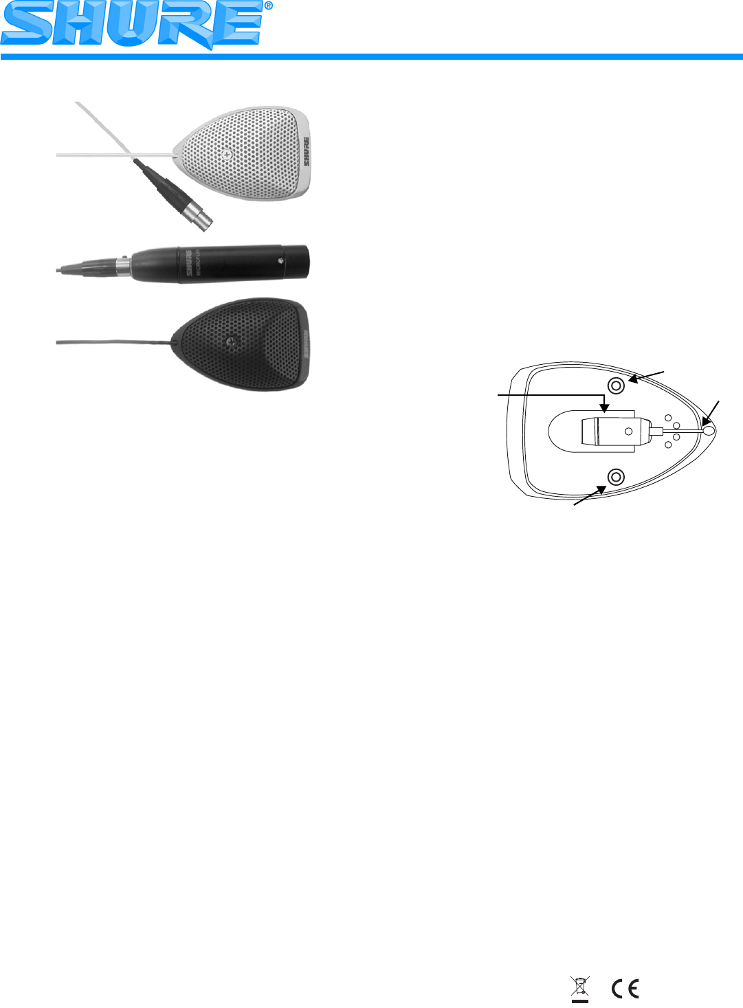 Shure Microphone 27E3027 Users Manual MX391 Boundary User Guide