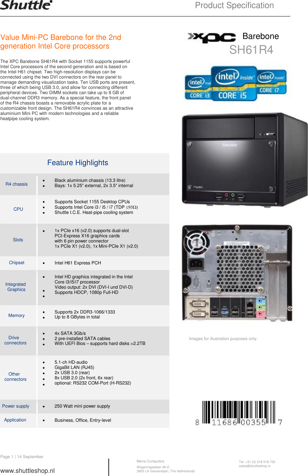 Page 1 of 10 - Shuttle-Computer-Group Shuttle-Computer-Group-Personal-Computer-Sh61R4-Users-Manual- Shuttle-computer-group-personal-computer-sh61r4-users-manual