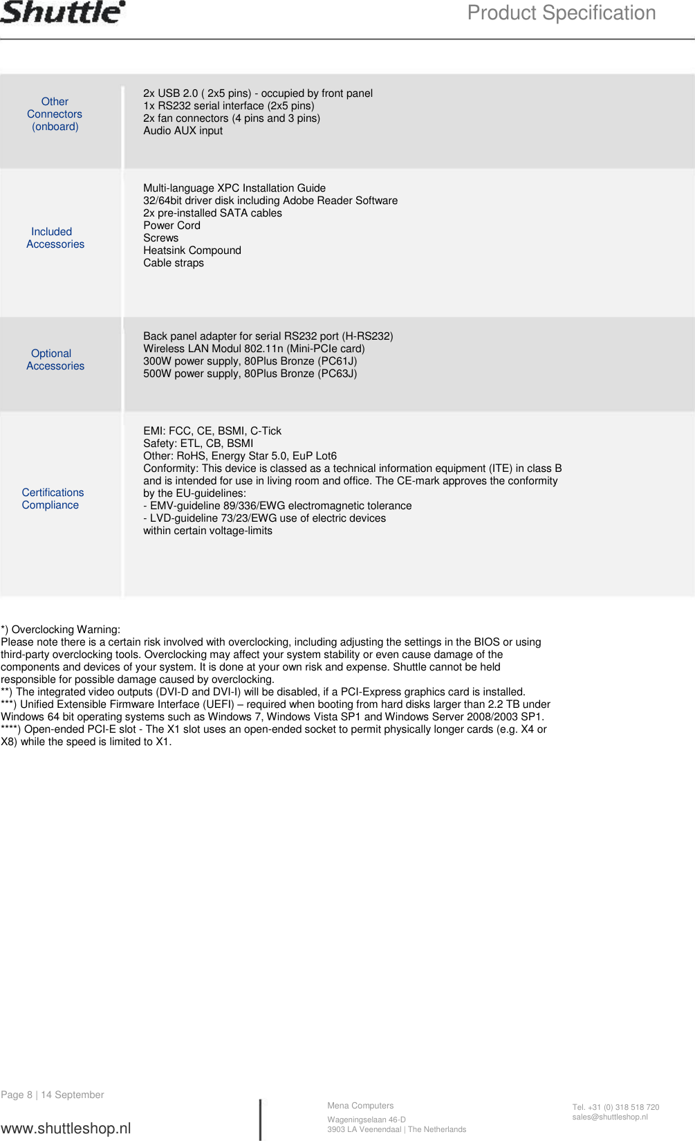 Page 8 of 10 - Shuttle-Computer-Group Shuttle-Computer-Group-Personal-Computer-Sh61R4-Users-Manual- Shuttle-computer-group-personal-computer-sh61r4-users-manual