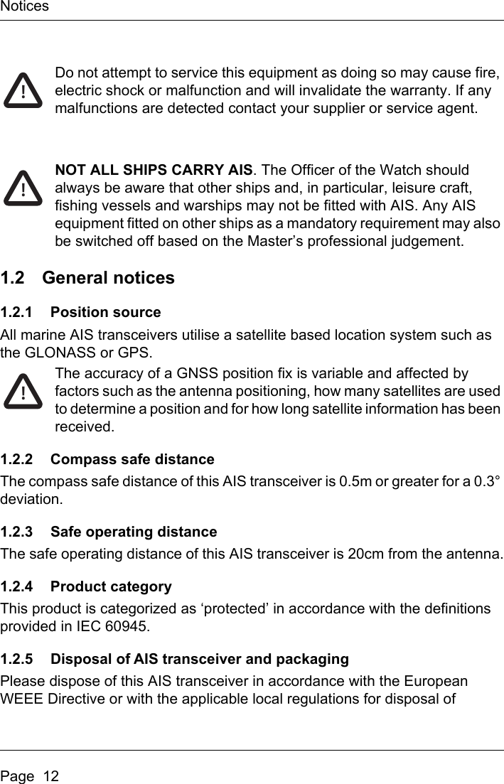 Page 14 of Si Tex Marine Electronics 425-0022 Marine Class A AIS Transceiver with WLAN User Manual Artemis  Apollo  EN