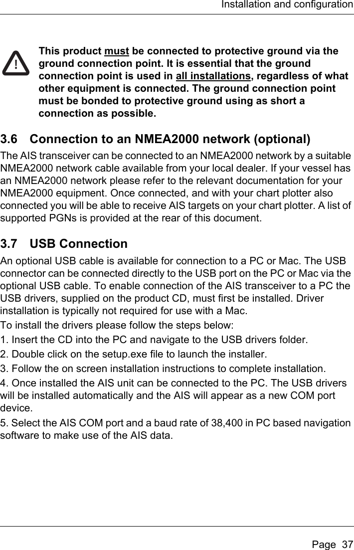 Page 39 of Si Tex Marine Electronics 425-0022 Marine Class A AIS Transceiver with WLAN User Manual Artemis  Apollo  EN